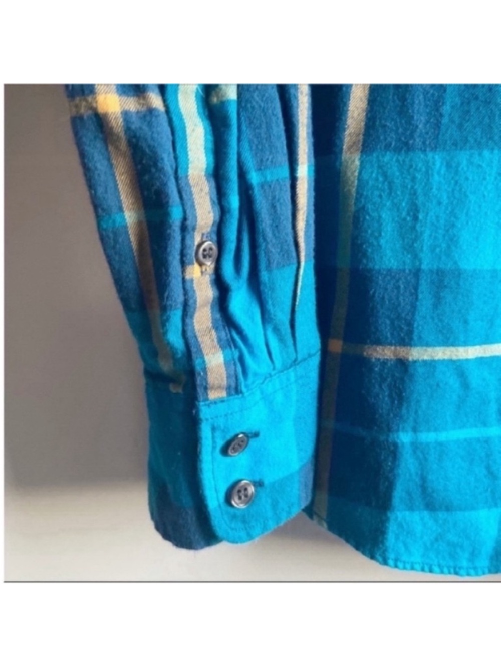 J. Crew Factory shirt blue plaid button down flannel - Picture 3 of 8